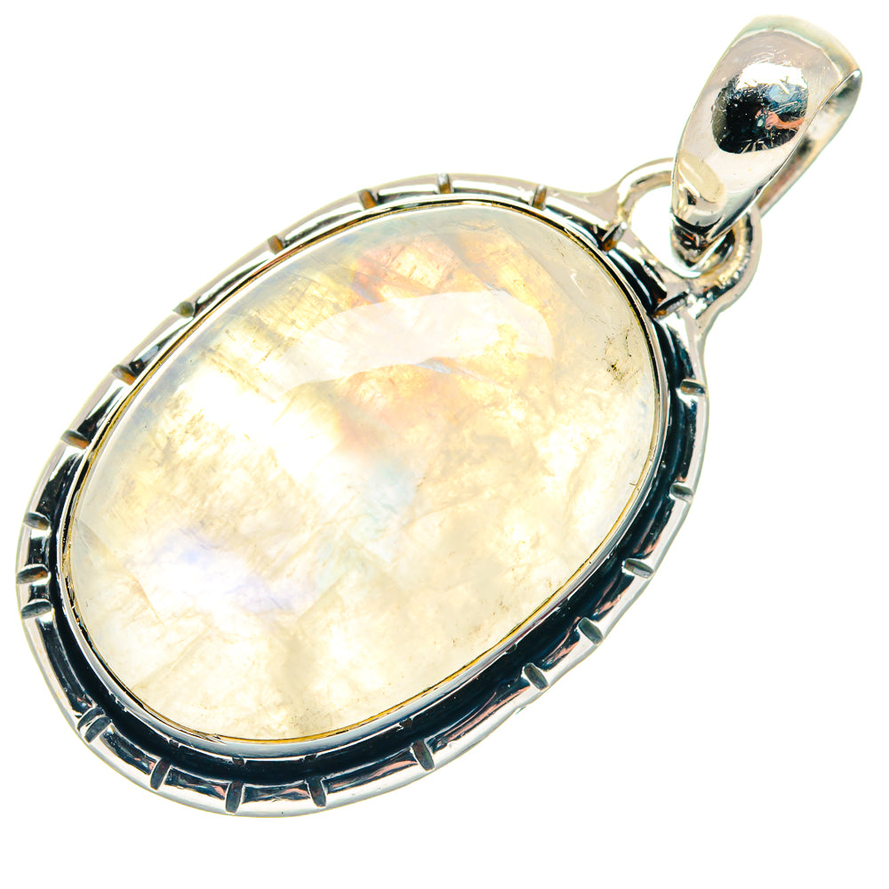Rainbow Moonstone Pendants handcrafted by Anasilvercos - PD18738