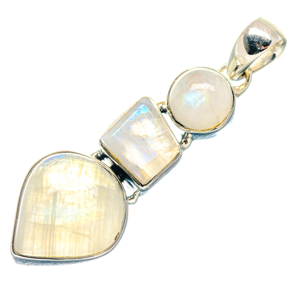 Rainbow Moonstone Pendants handcrafted by Anasilvercos - PD18774