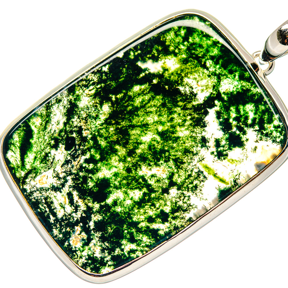 Green Moss Agate Pendants handcrafted by Anasilvercos - PD18782