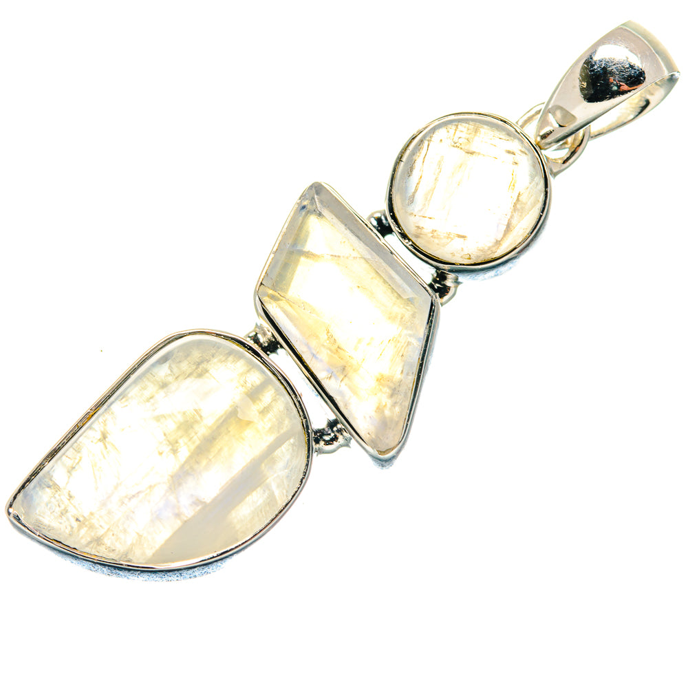 Rainbow Moonstone Pendants handcrafted by Anasilvercos - PD18788
