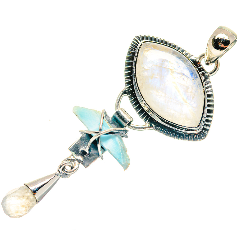 Rainbow Moonstone Pendants handcrafted by Anasilvercos - PD18796