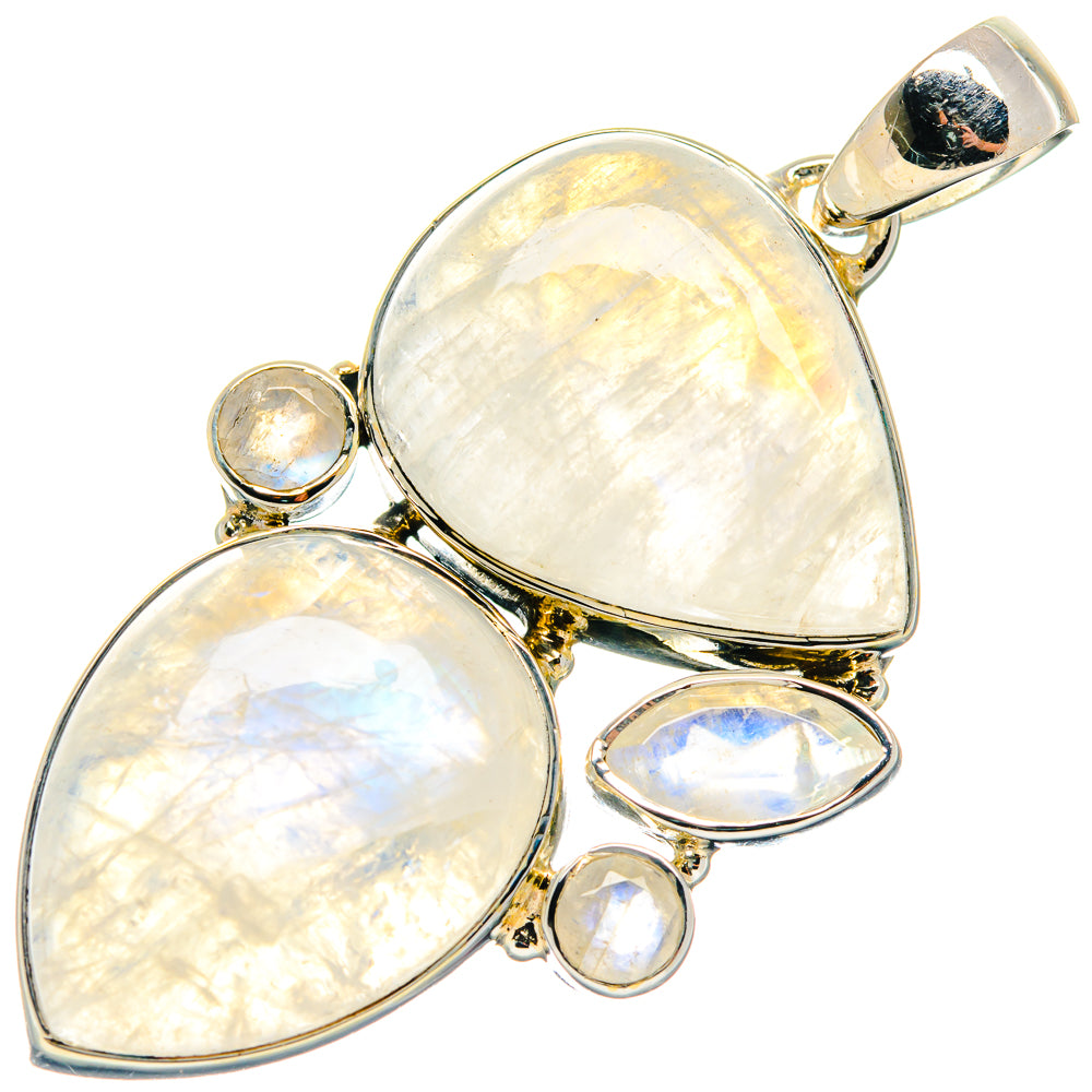 Rainbow Moonstone Pendants handcrafted by Anasilvercos - PD18836