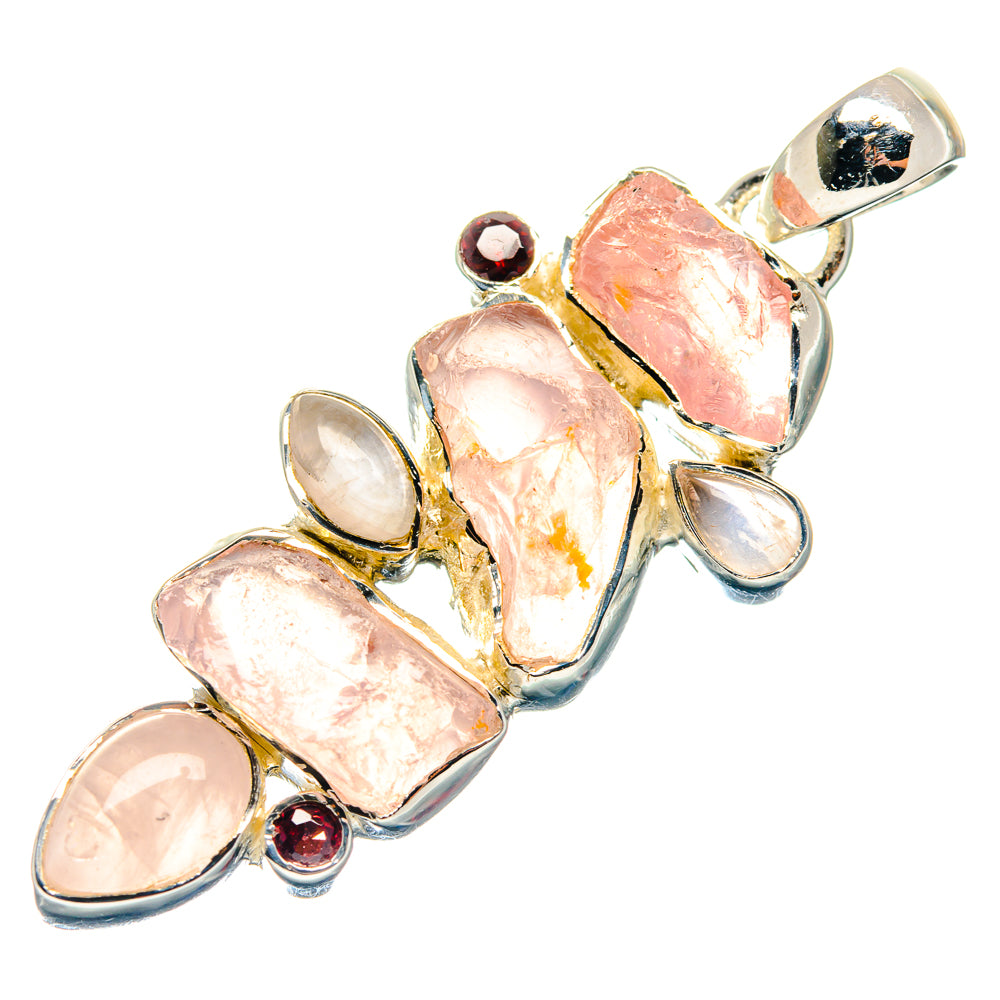 Rose Quartz Pendants handcrafted by Anasilvercos - PD18848