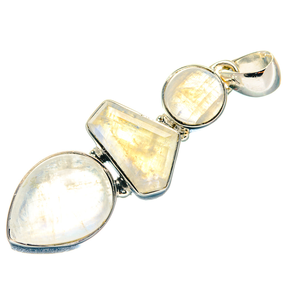 Rainbow Moonstone Pendants handcrafted by Anasilvercos - PD18850