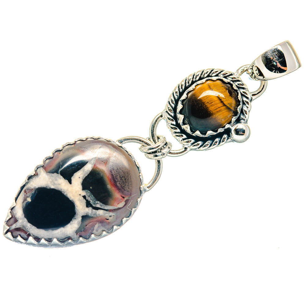 Septarian Geode Slice Pendants handcrafted by Anasilvercos - PD18894