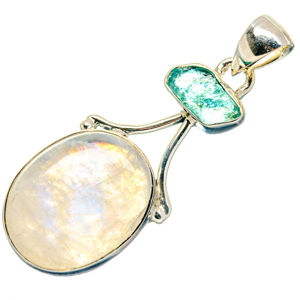 Rainbow Moonstone Pendants handcrafted by Anasilvercos - PD18911