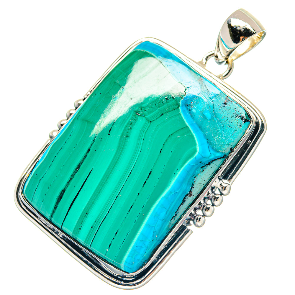 Malachite In Chrysocolla Pendants handcrafted by Anasilvercos - PD19012