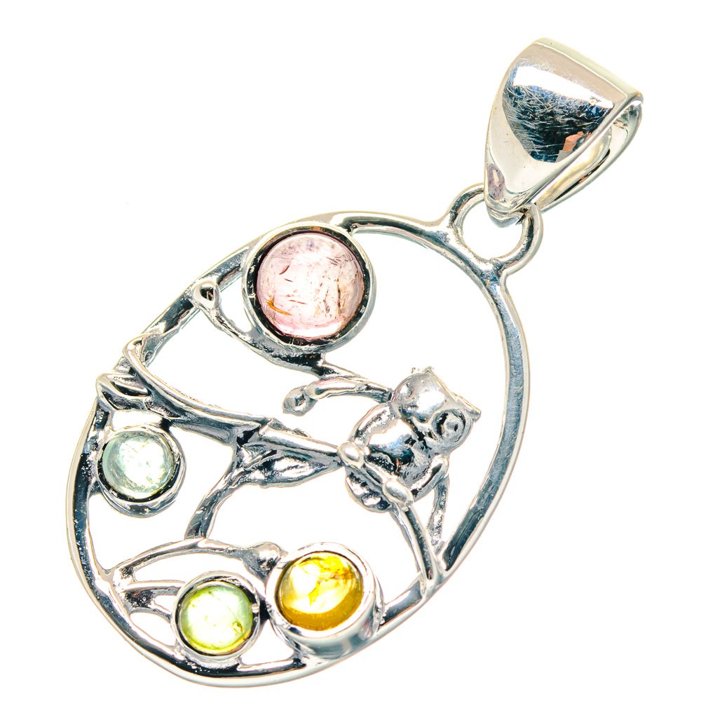 Pink Tourmaline Pendants handcrafted by Anasilvercos - PD19013