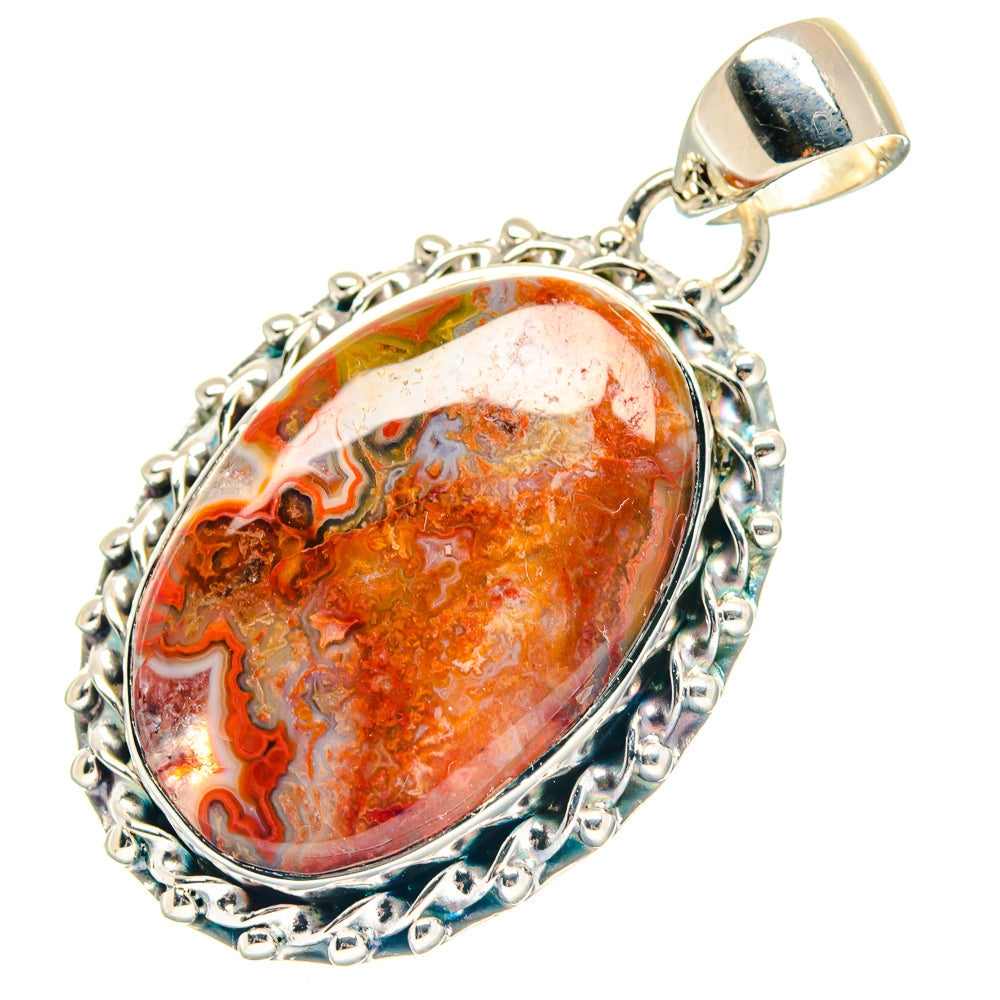 Crazy Lace Agate Pendants handcrafted by Anasilvercos - PD19046