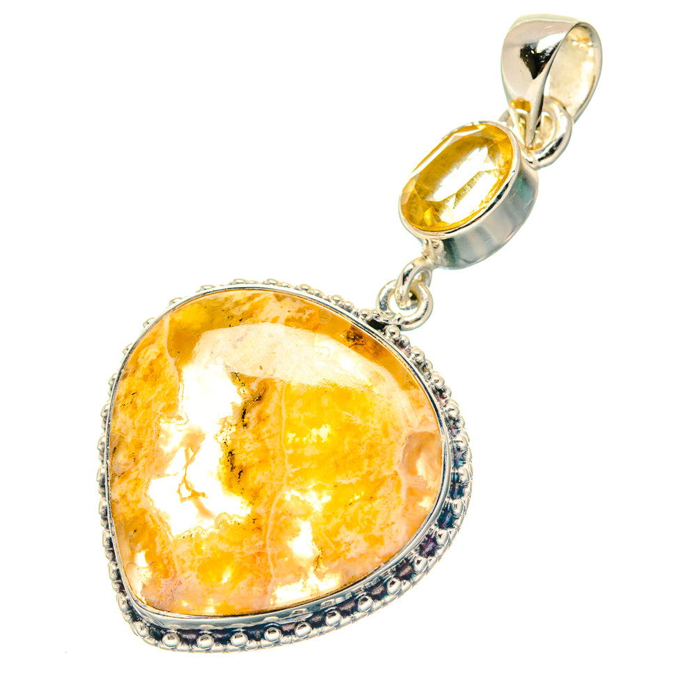 Plume Agate Pendants handcrafted by Anasilvercos - PD19056