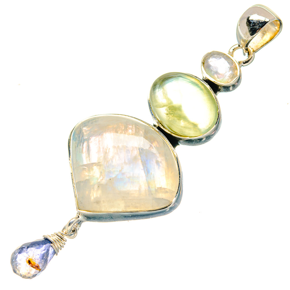 Rainbow Moonstone Pendants handcrafted by Anasilvercos - PD19090