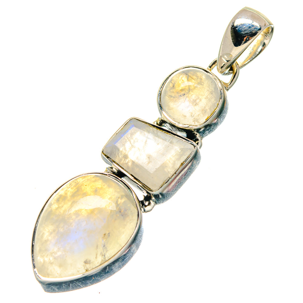 Rainbow Moonstone Pendants handcrafted by Anasilvercos - PD19092
