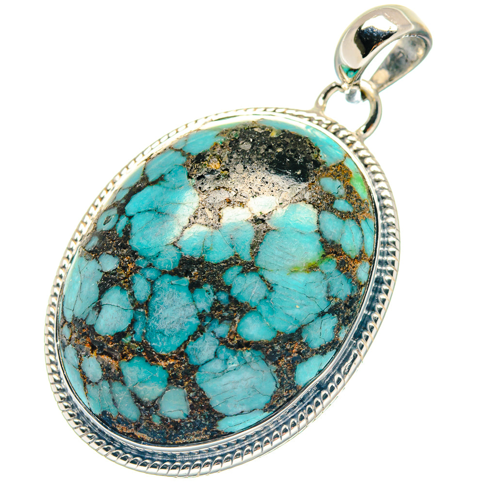 Tibetan Turquoise Pendants handcrafted by Anasilvercos - PD19104