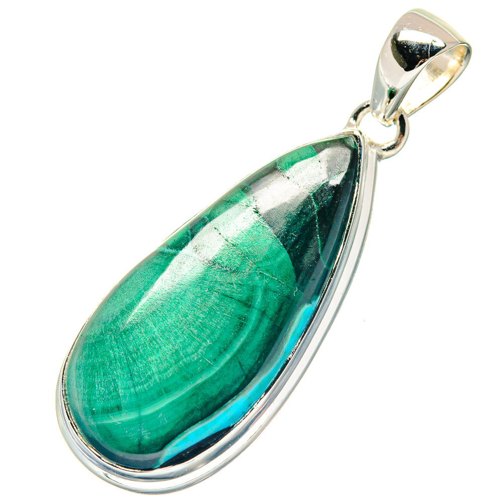 Malachite In Chrysocolla Pendants handcrafted by Anasilvercos - PD19116