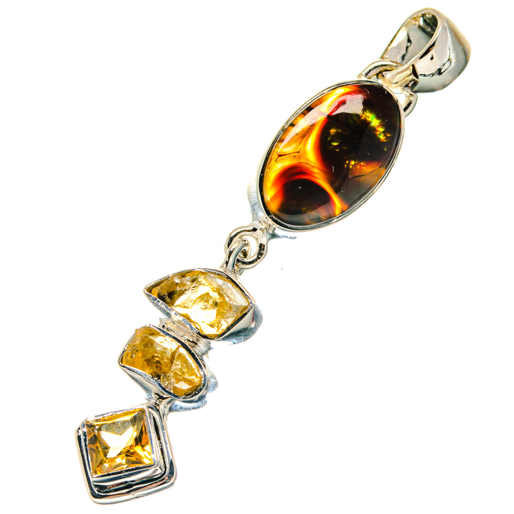 Mexican Fire Agate Pendants handcrafted by Anasilvercos - PD19132