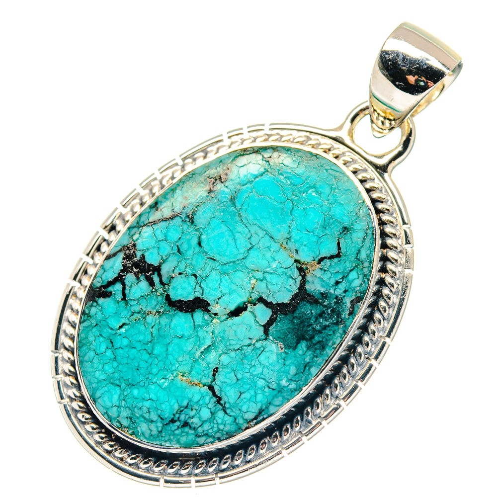Tibetan Turquoise Pendants handcrafted by Anasilvercos - PD19150
