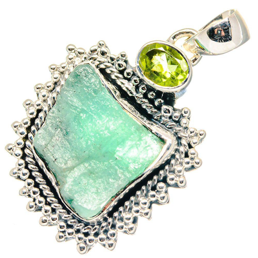Green Tourmaline Pendants handcrafted by Anasilvercos - PD19156