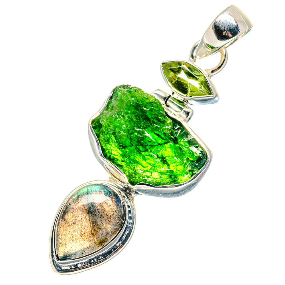 Chrome Diopside Pendants handcrafted by Anasilvercos - PD19168