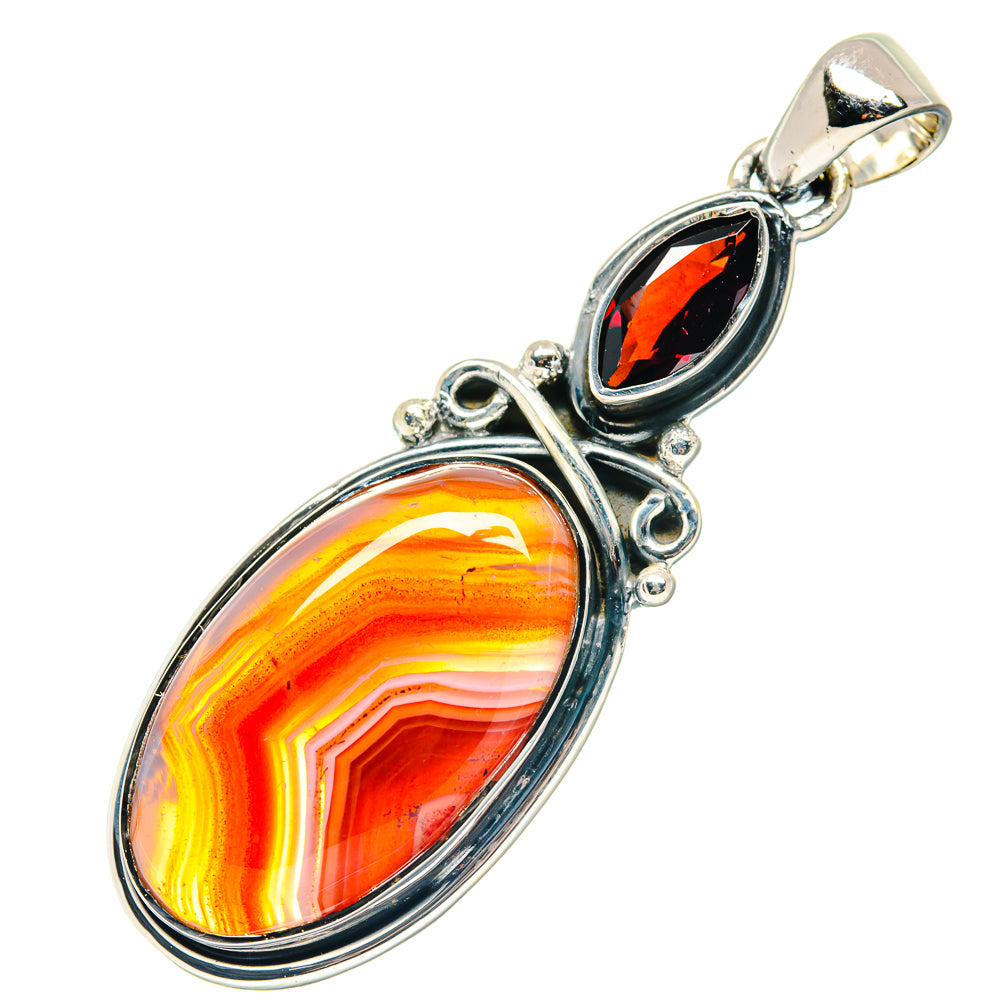 Red Botswana Agate Pendants handcrafted by Anasilvercos - PD19177