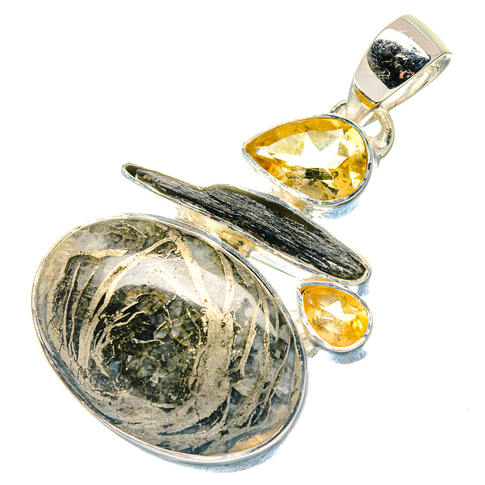 Pyrite Agate Pendants handcrafted by Anasilvercos - PD19210