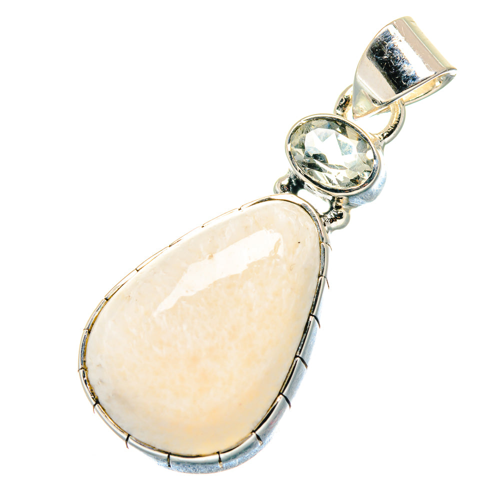 White Scolecite Pendants handcrafted by Anasilvercos - PD19226