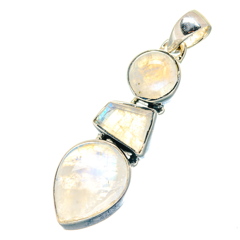 Rainbow Moonstone Pendants handcrafted by Anasilvercos - PD19234