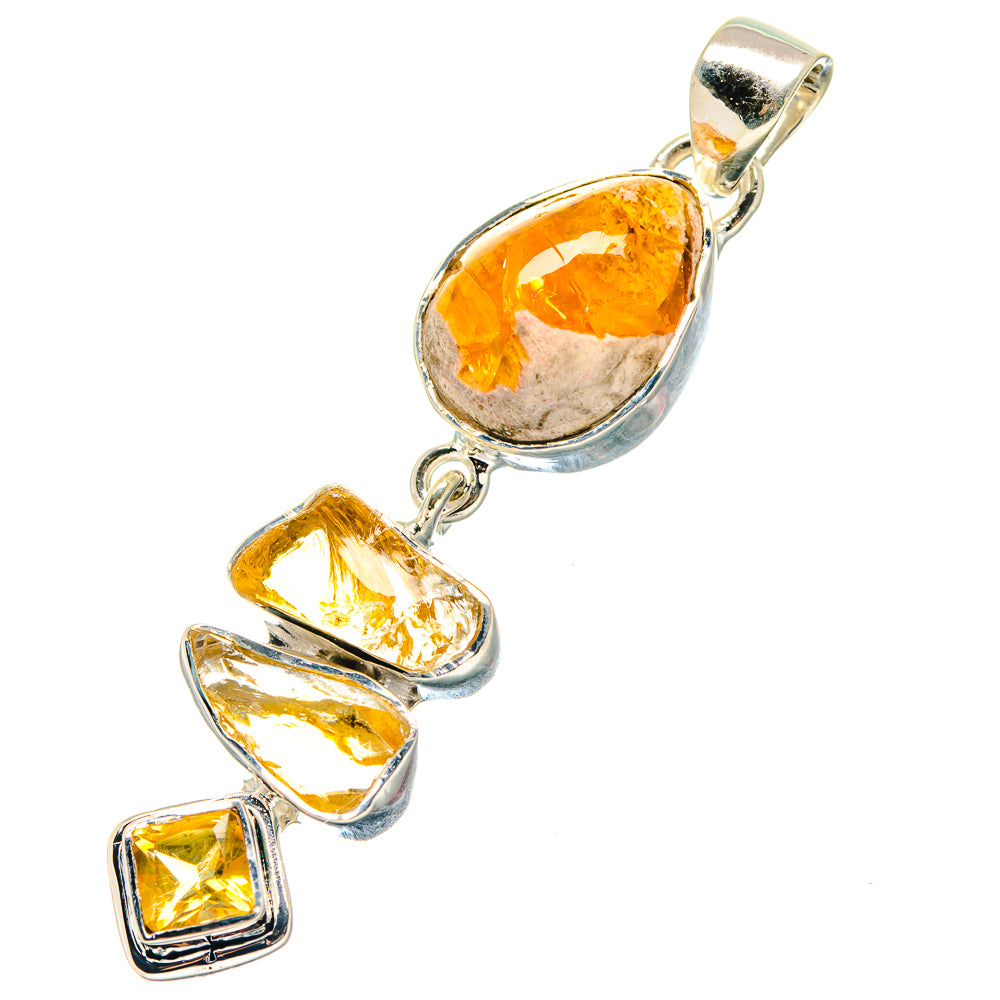 Mexican Fire Opal Pendants handcrafted by Anasilvercos - PD19239