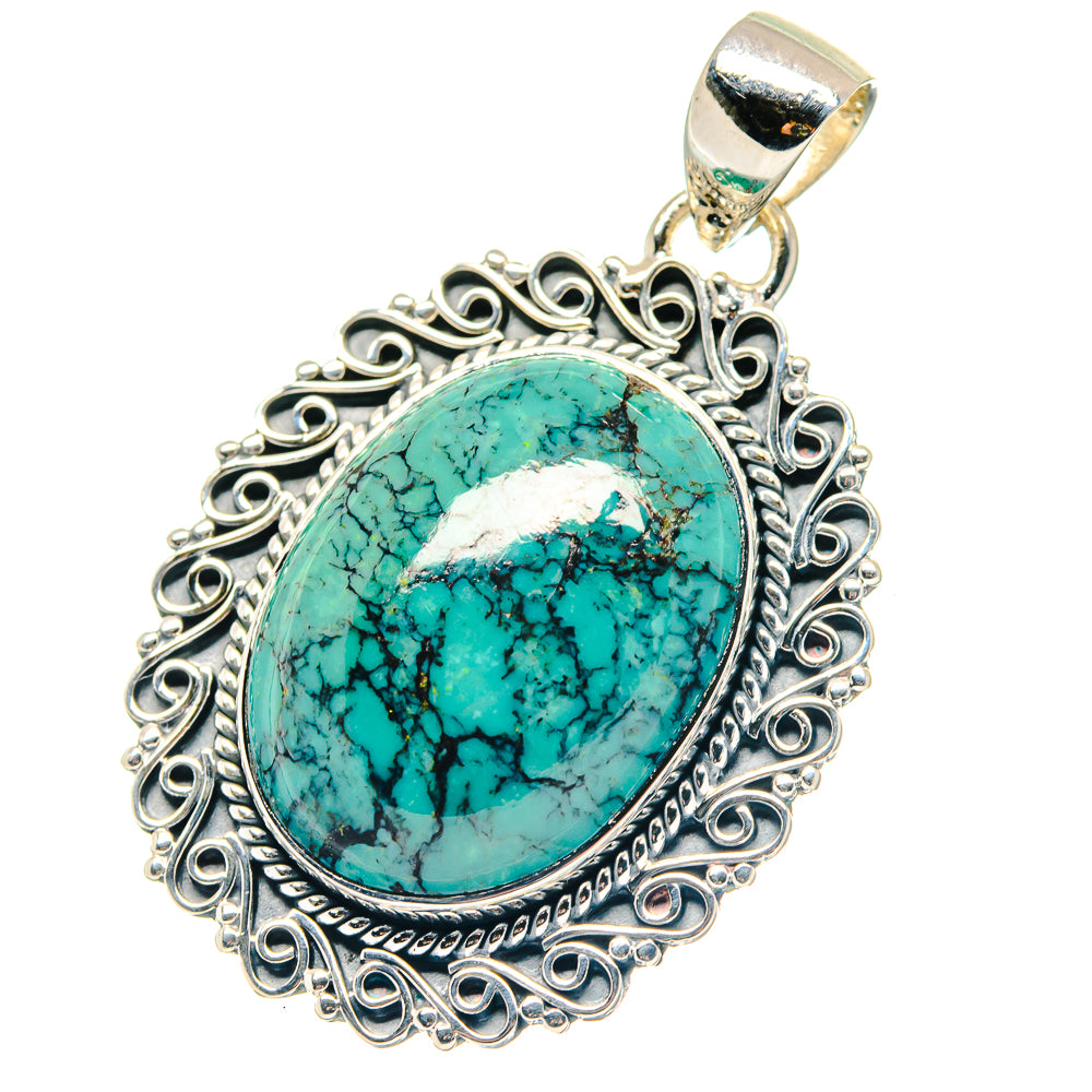 Tibetan Turquoise Pendants handcrafted by Anasilvercos - PD19271