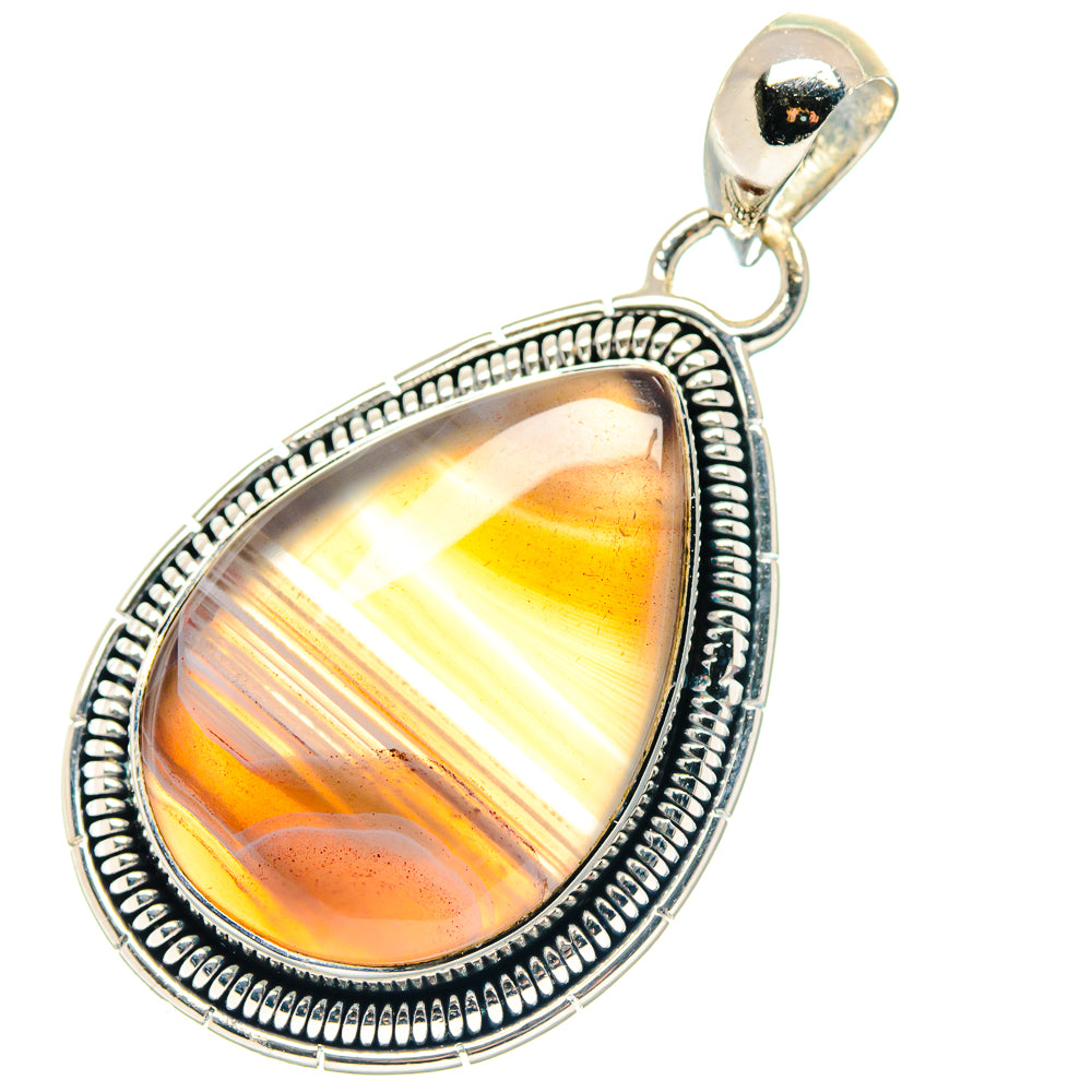 Botswana Agate Pendants handcrafted by Anasilvercos - PD19275