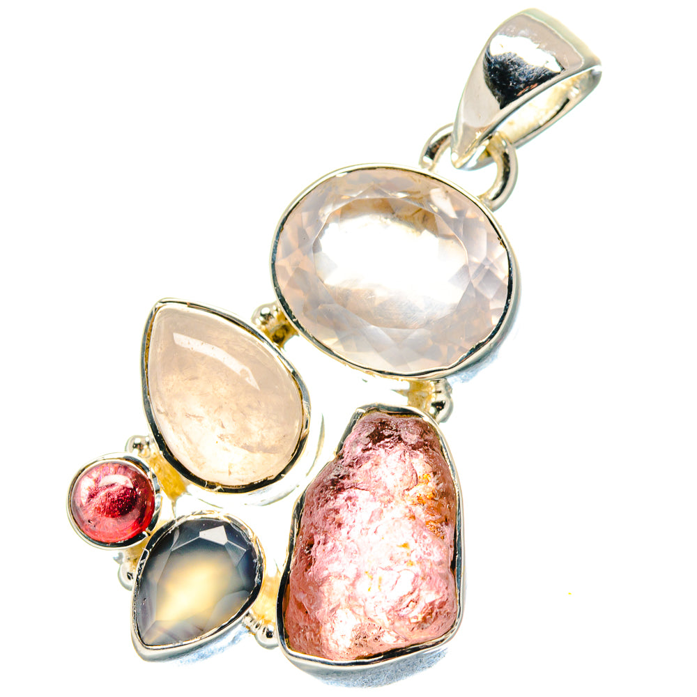 Rose Quartz Pendants handcrafted by Anasilvercos - PD19291