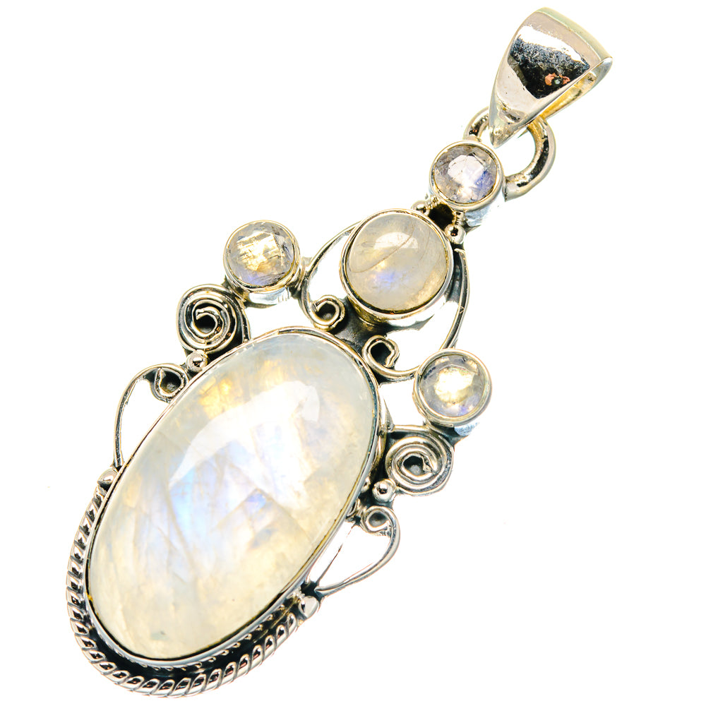 Rainbow Moonstone Pendants handcrafted by Anasilvercos - PD19324
