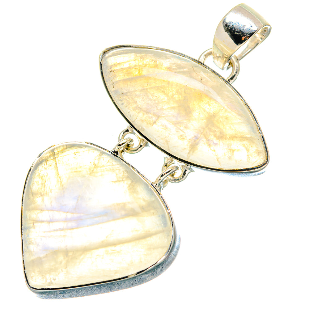 Rainbow Moonstone Pendants handcrafted by Anasilvercos - PD19326
