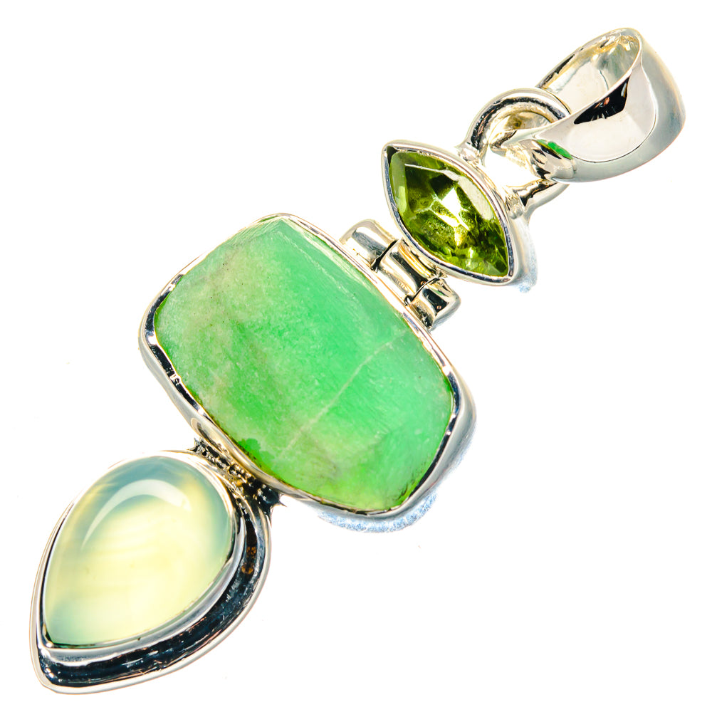 Green Tourmaline Pendants handcrafted by Anasilvercos - PD19435