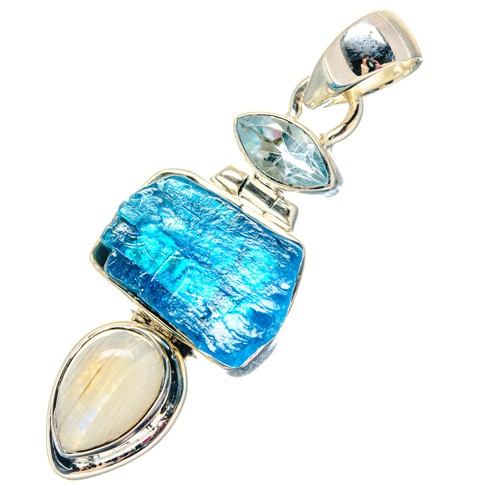 Rainbow Moonstone Pendants handcrafted by Anasilvercos - PD19537