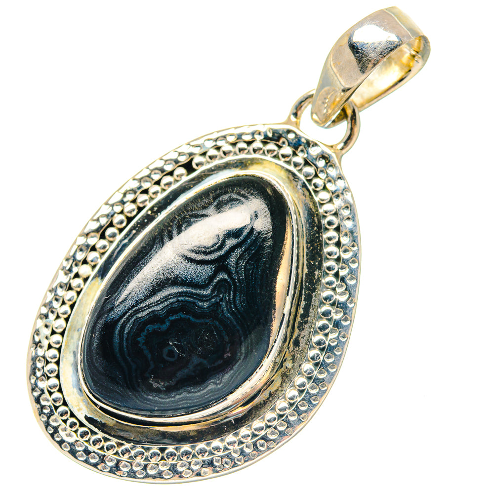Black Tourmaline, White Quartz Pendants handcrafted by Anasilvercos - PD19582