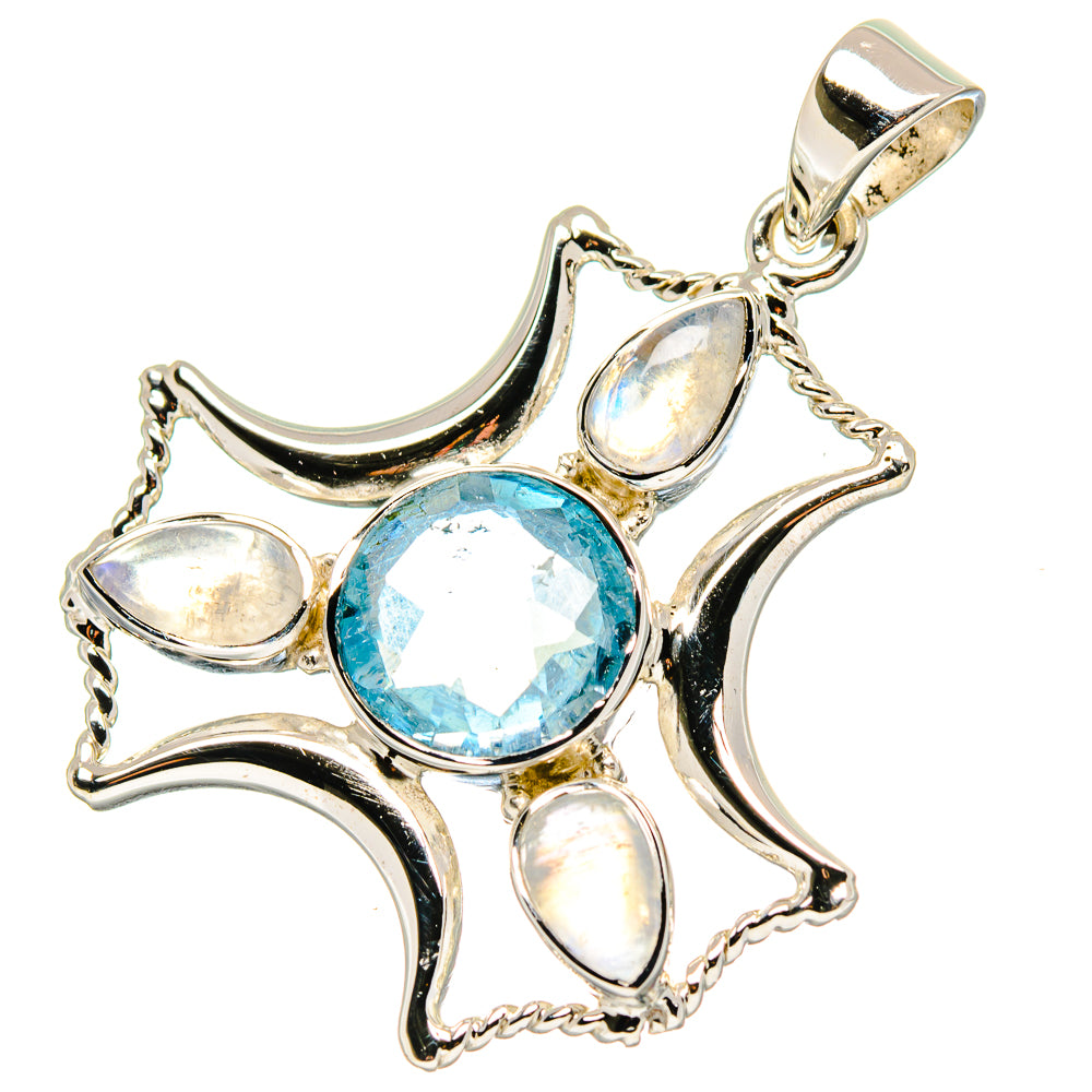 Blue Topaz Pendants handcrafted by Anasilvercos - PD19639