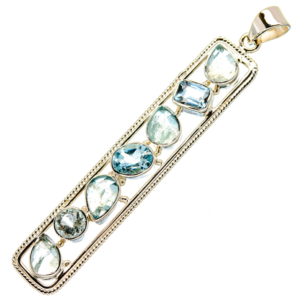 Blue Topaz Pendants handcrafted by Anasilvercos - PD19642