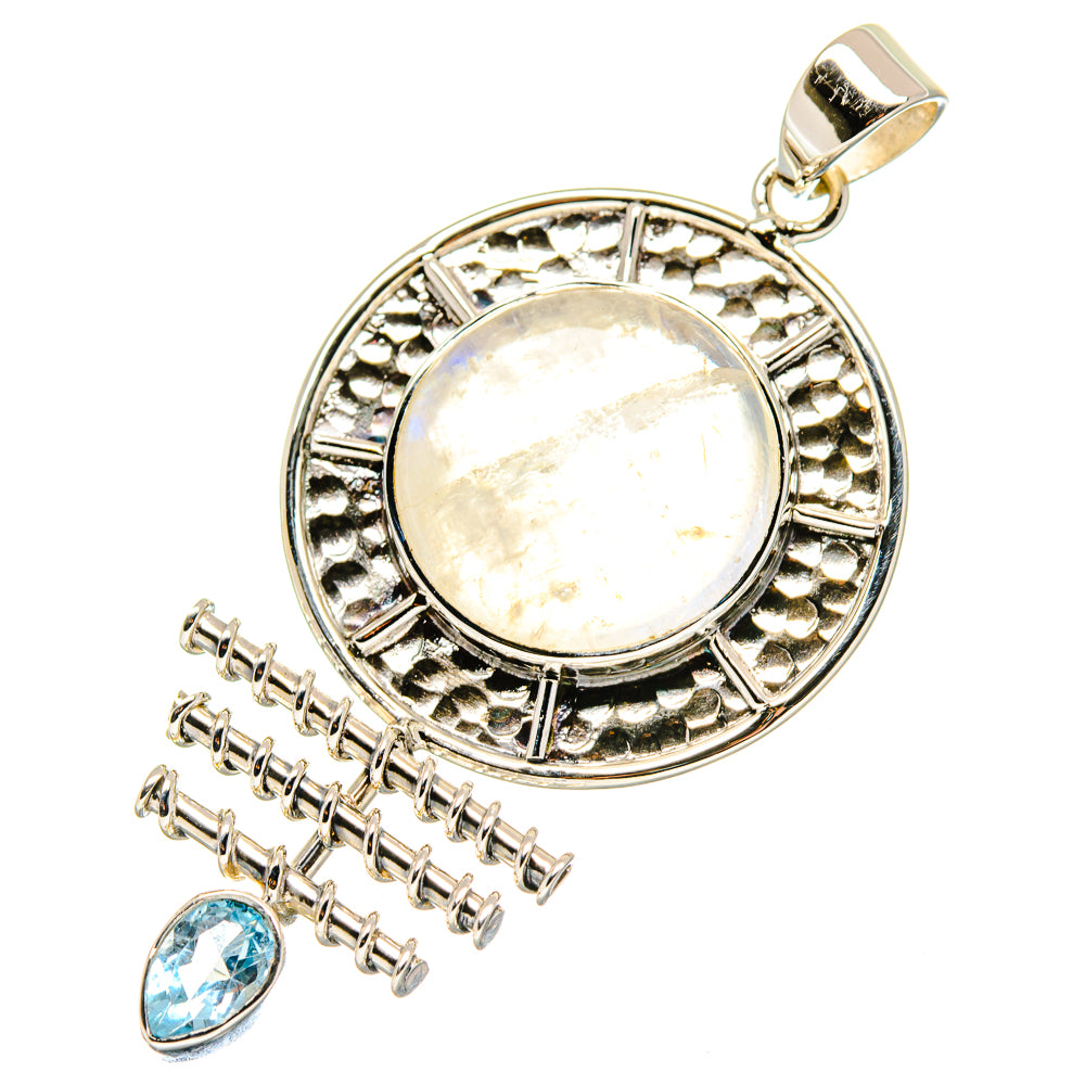 Rainbow Moonstone Pendants handcrafted by Anasilvercos - PD19665