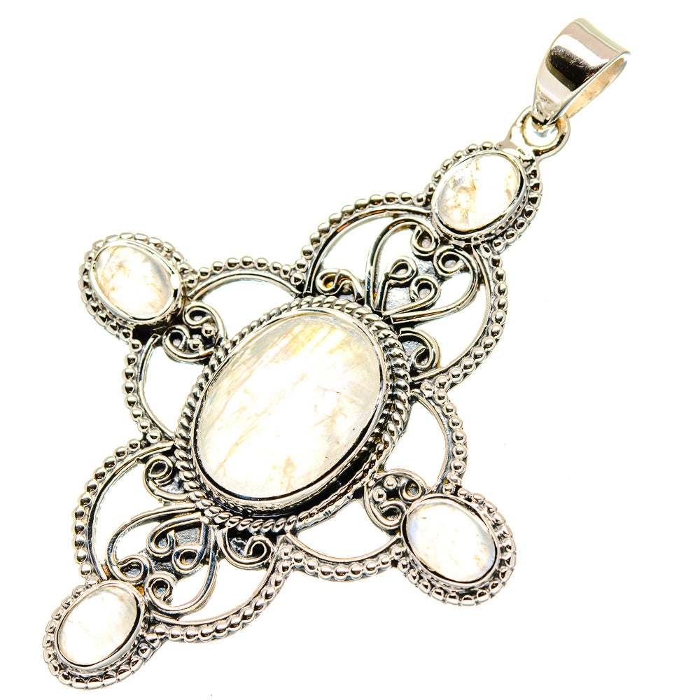 Rainbow Moonstone Pendants handcrafted by Anasilvercos - PD19666
