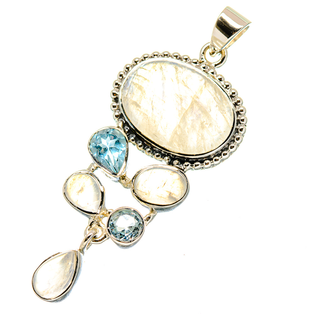 Rainbow Moonstone Pendants handcrafted by Anasilvercos - PD19667