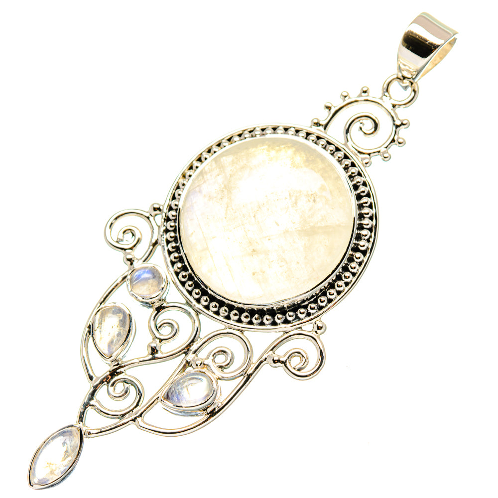 Rainbow Moonstone Pendants handcrafted by Anasilvercos - PD19668