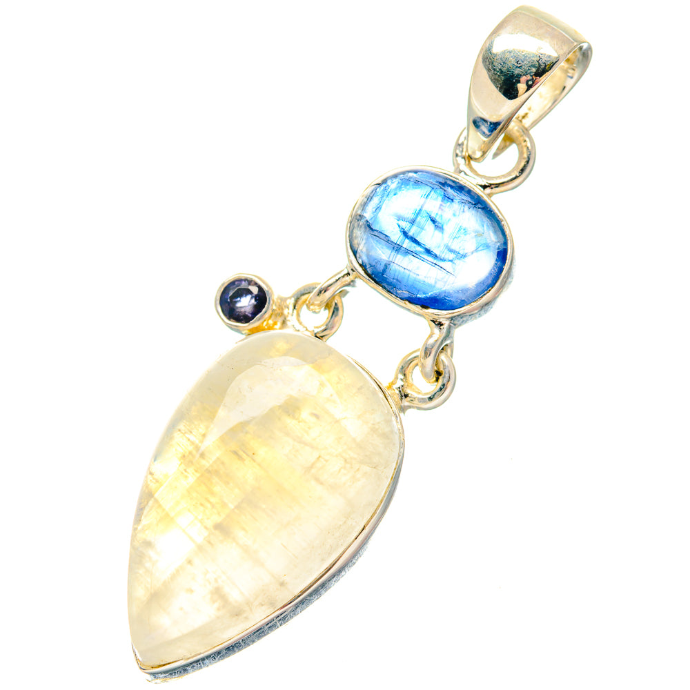 Rainbow Moonstone Pendants handcrafted by Anasilvercos - PD19696