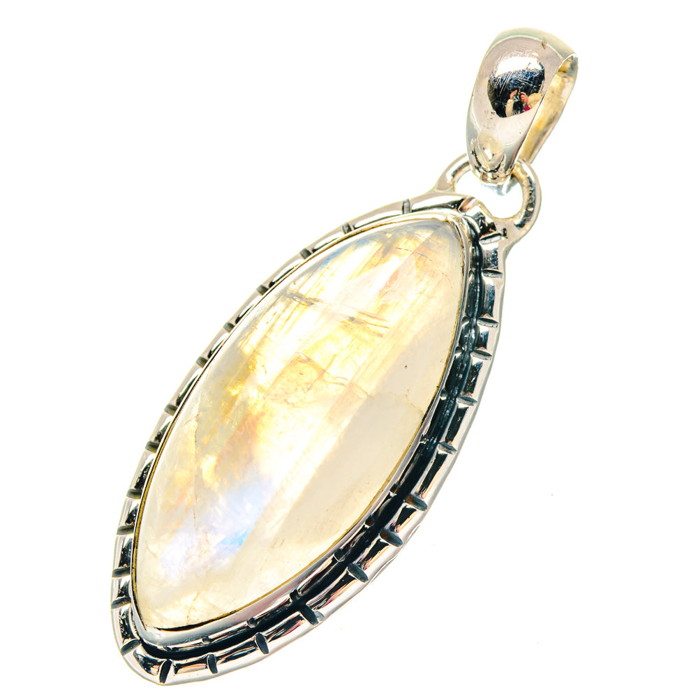 Rainbow Moonstone Pendants handcrafted by Anasilvercos - PD19697