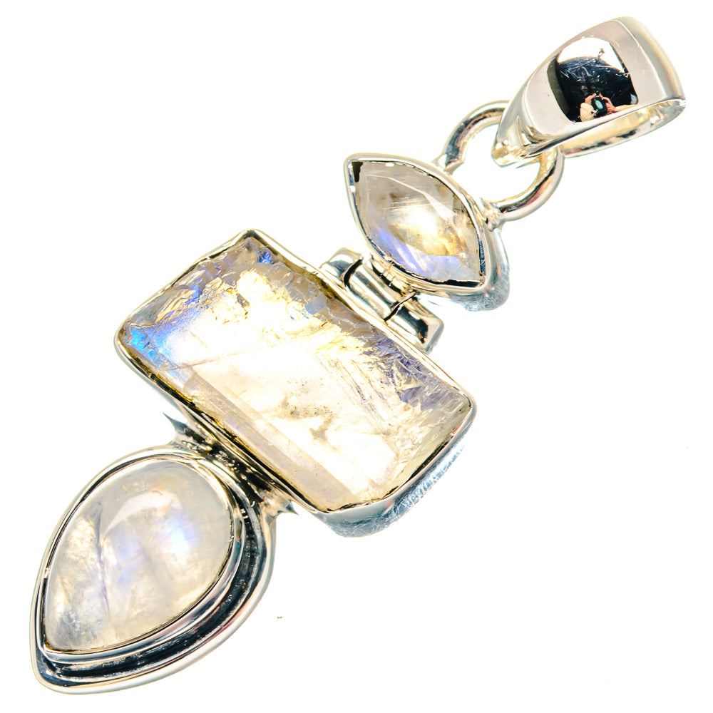 Rainbow Moonstone Pendants handcrafted by Anasilvercos - PD19698