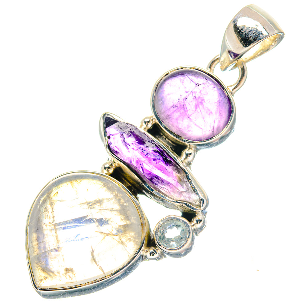 Rainbow Moonstone Pendants handcrafted by Anasilvercos - PD19726