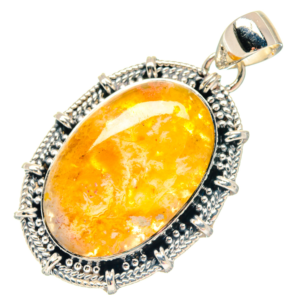 Plume Agate Pendants handcrafted by Anasilvercos - PD19756