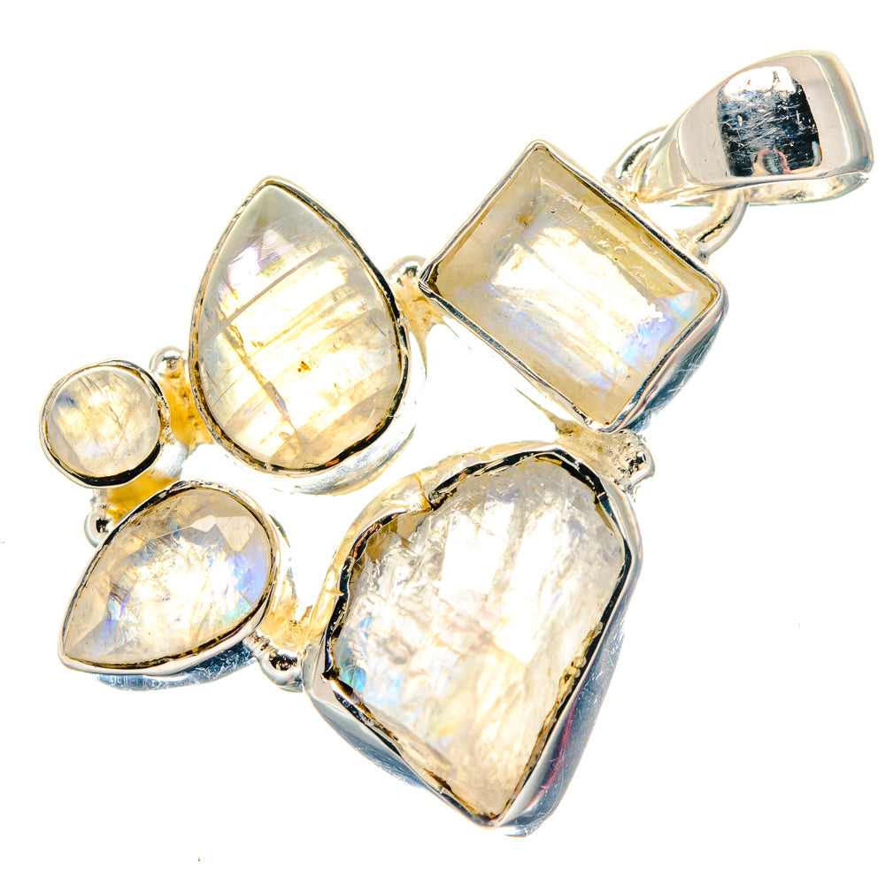 Rainbow Moonstone Pendants handcrafted by Anasilvercos - PD19771