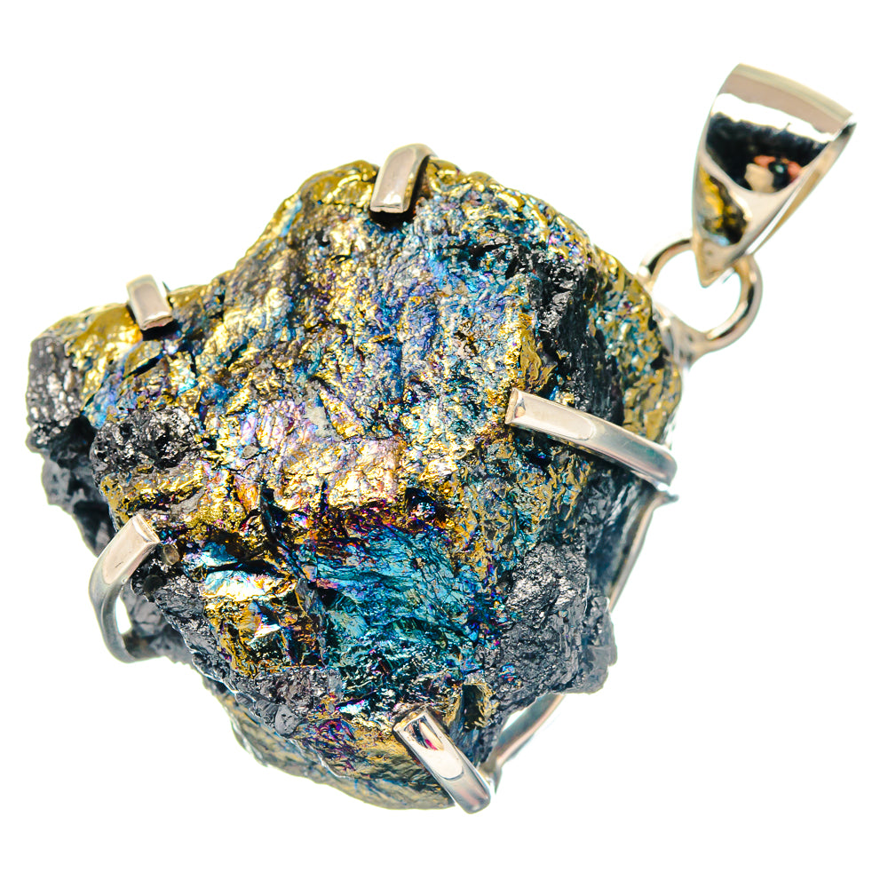 Spectro Pyrite Druzy Pendants handcrafted by Anasilvercos - PD19802 - Photo 2
