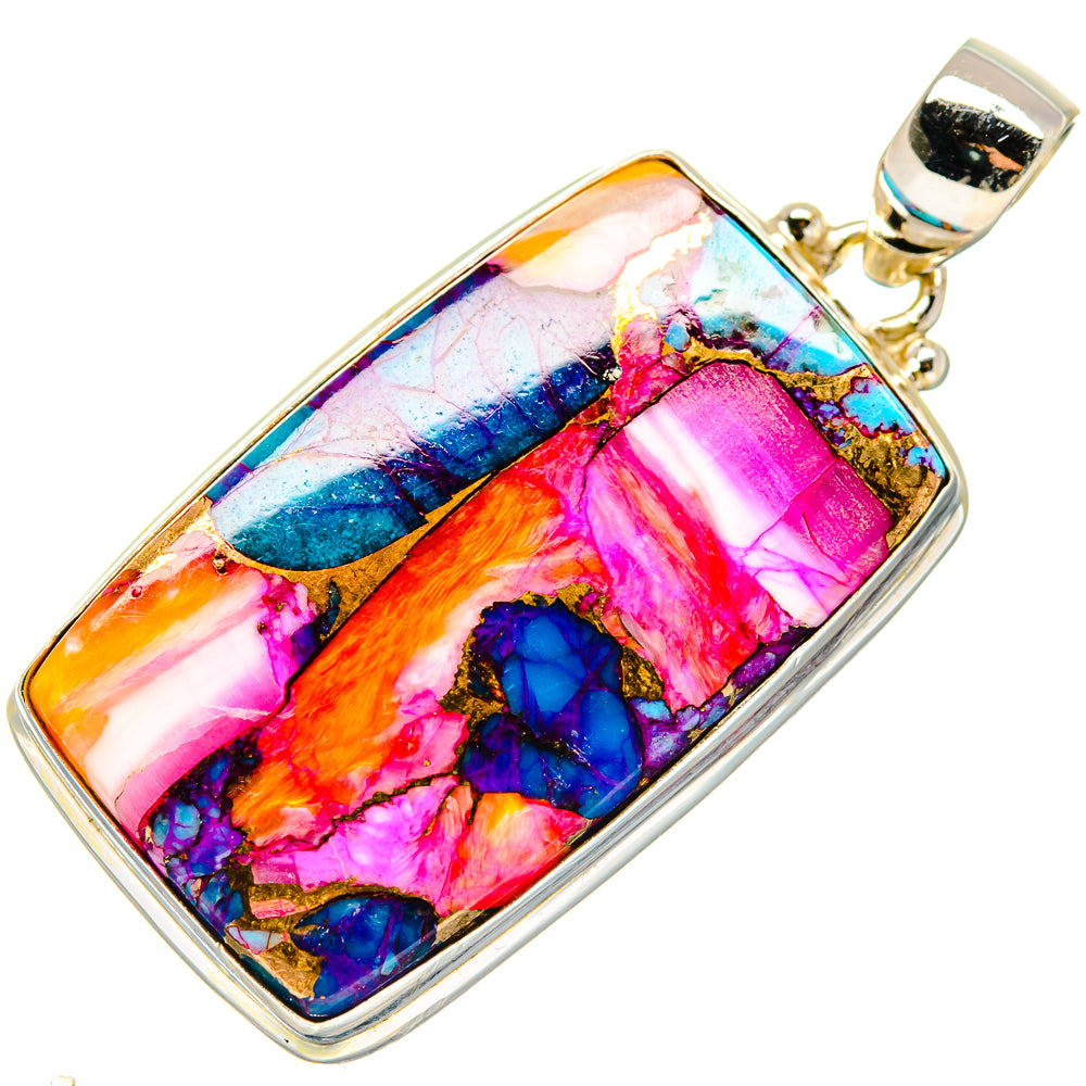 Purple Pink Copper Composite Turquoise Pendants handcrafted by Anasilvercos - PD19839