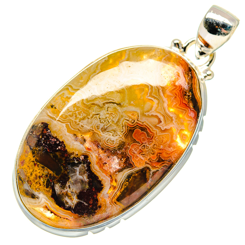 Plume Agate Pendants handcrafted by Anasilvercos - PD19857